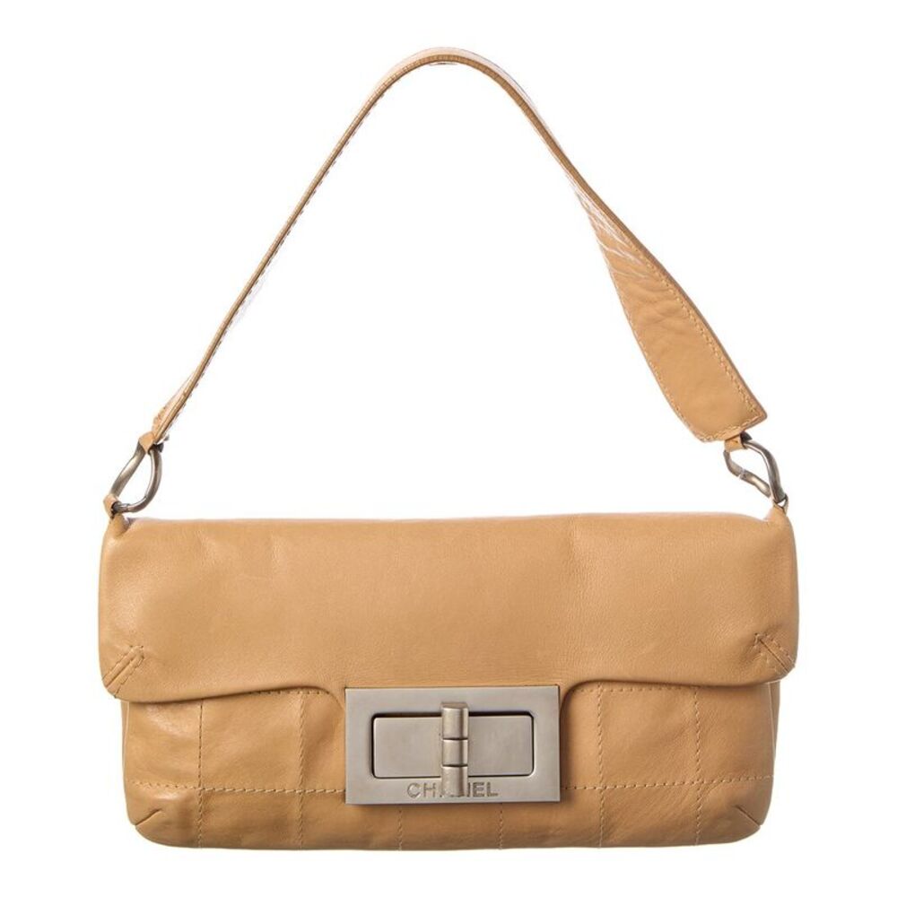 Chanel Tan Calfskin Leather Square Stitched Mademoiselle Shoulder Bag
(Authentic